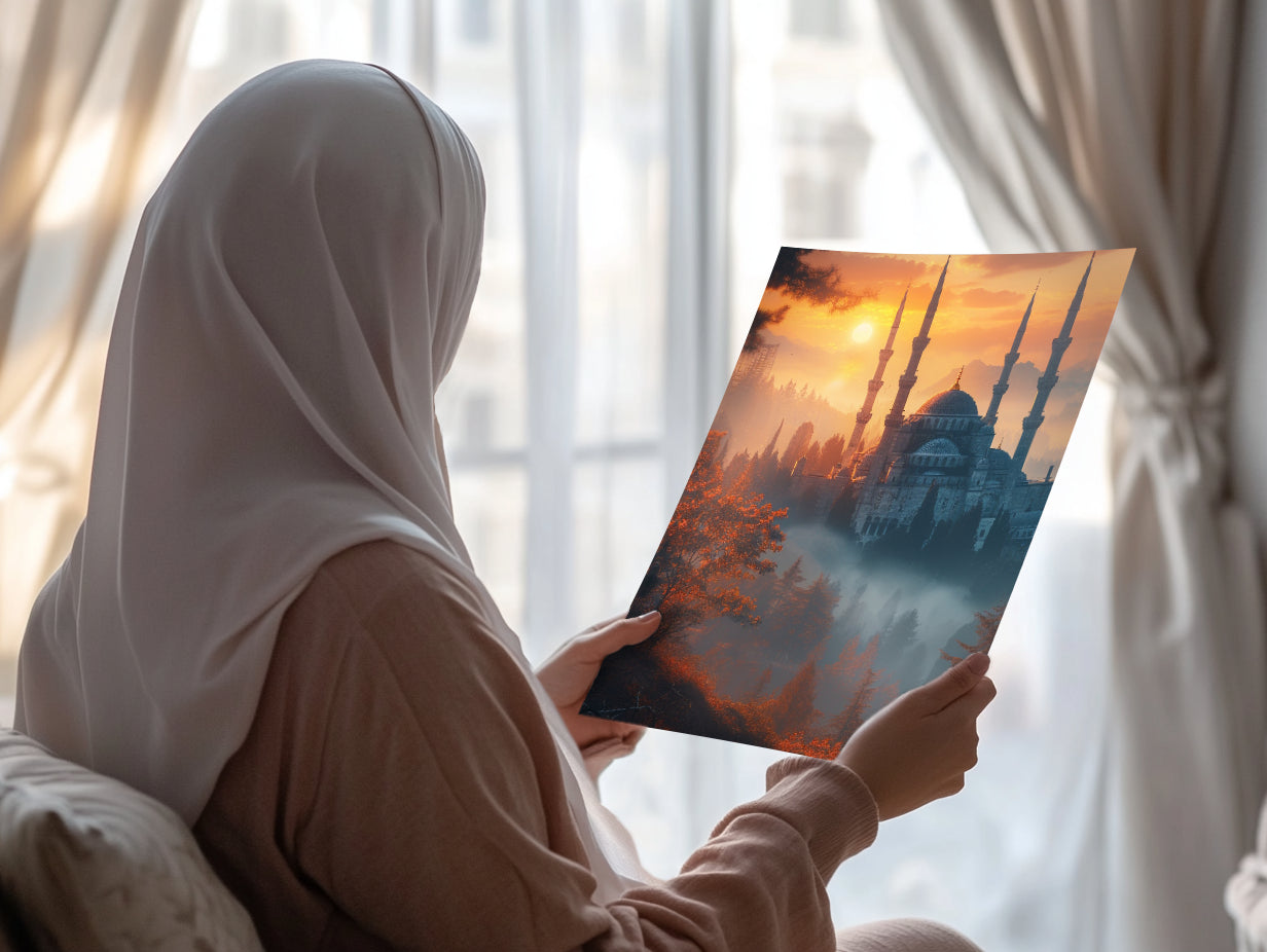 Poster | Moschee im Herbstwald