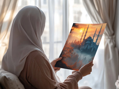 Poster | Moschee im Herbstwald